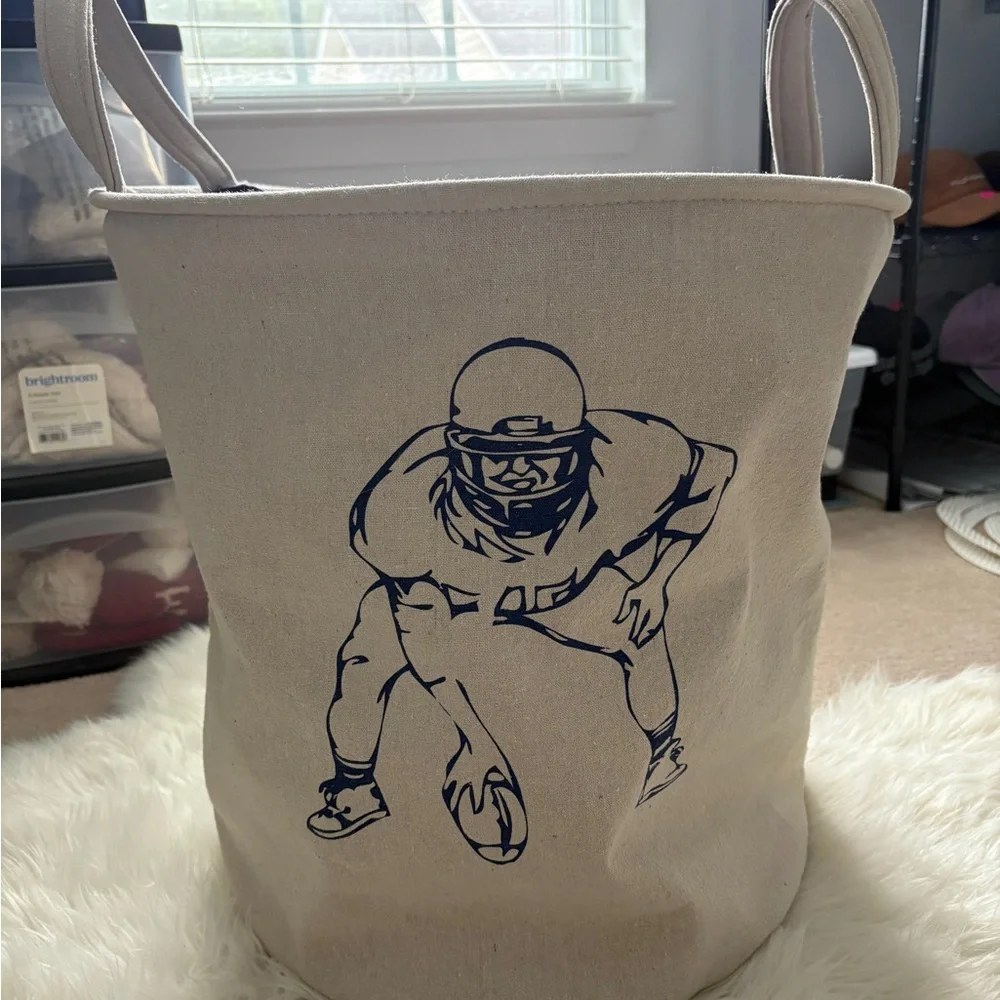Canvas Tote with Football Player Design